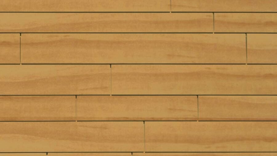 Obložení stěny hliníkovými PREFA panely s optikou dřeva-Sidings dřevo světlé