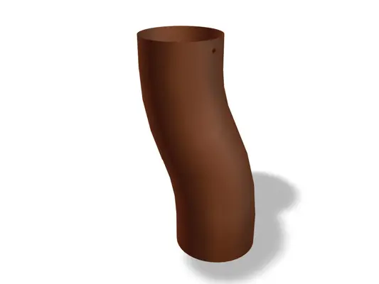 Soklové koleno PREFA, dostupné ve velikostech Ø 80, 100, 120 a 150 mm, umožňuje flexibilní a stabilní pokládku potrubí v systémech odvodnění střechy a fasádních systémech.